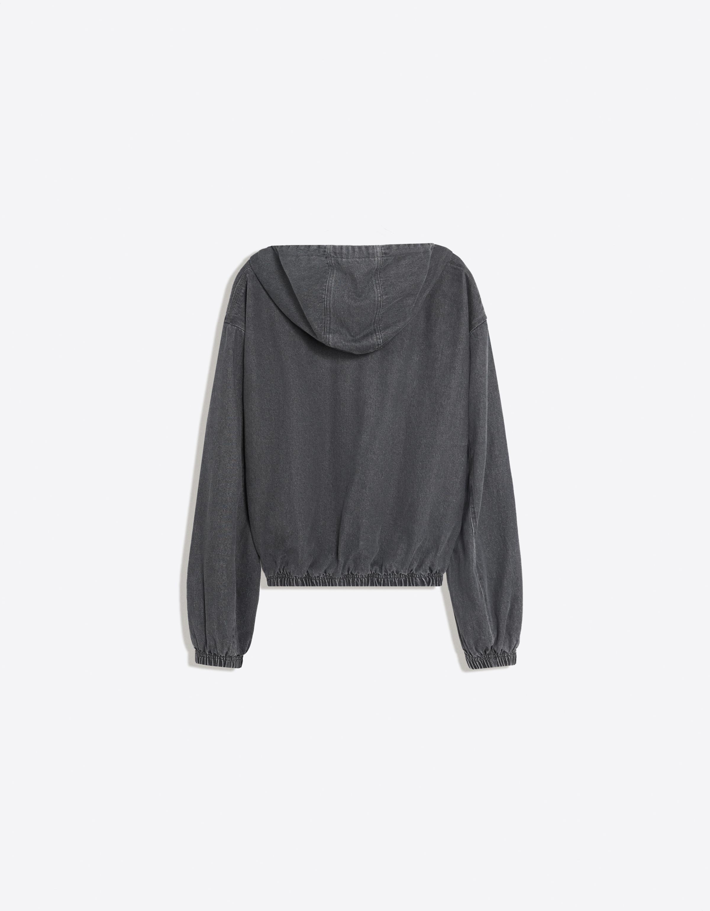 Reversible hooded zip-up jacket — Dark grey