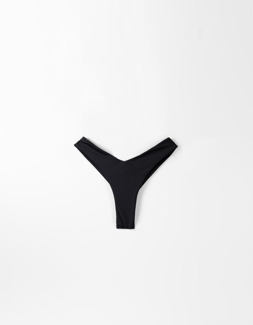 Bas de bikini sans coutures basique-Noir-4