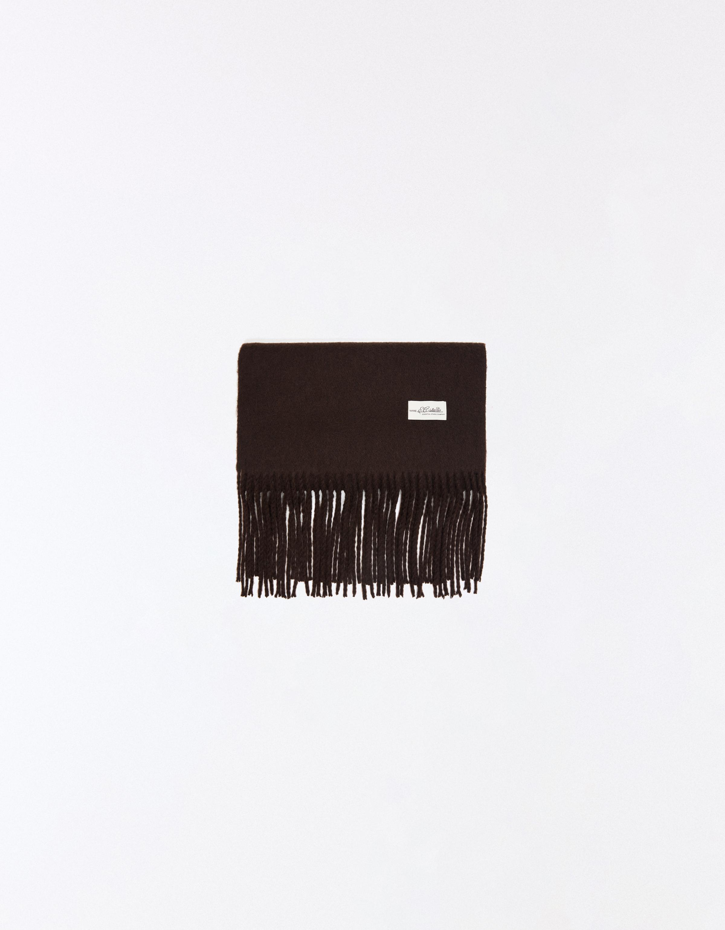 Fine fringed scarf — Brown