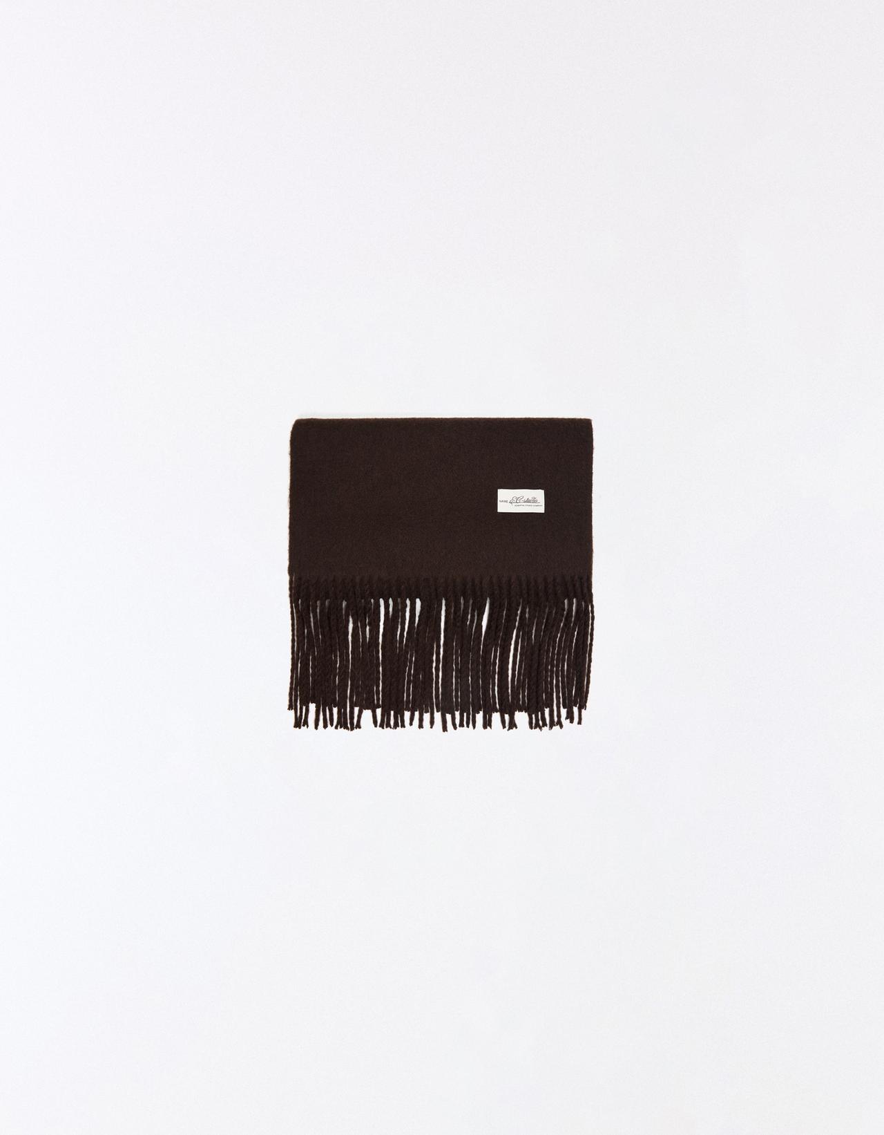 Fine fringed scarf — Brown
