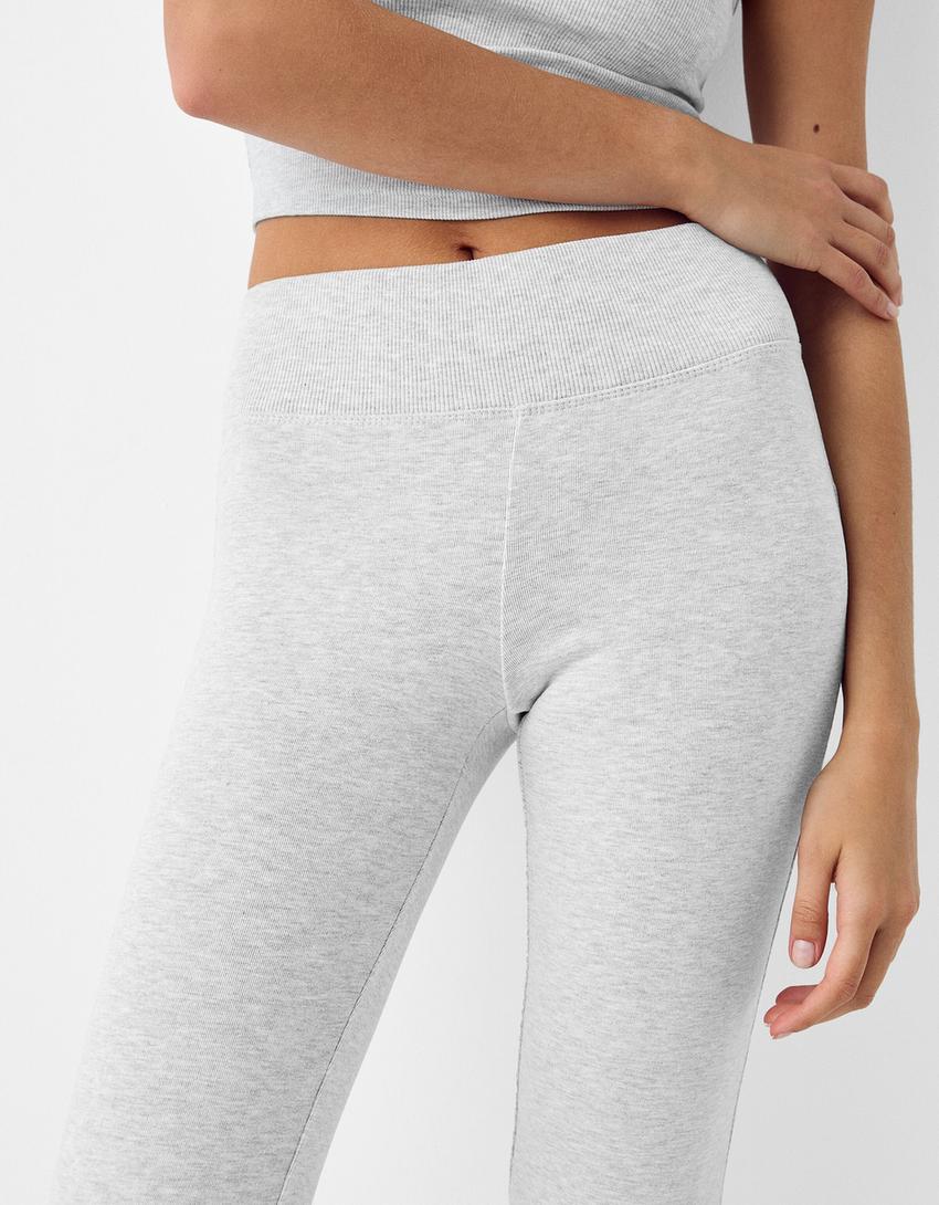 T-shirt and flared pants set-Grey-12