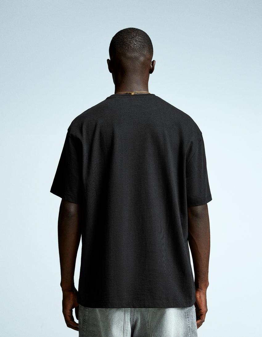 Sport T-shirt met korte mouw en digitale filter-Zwart