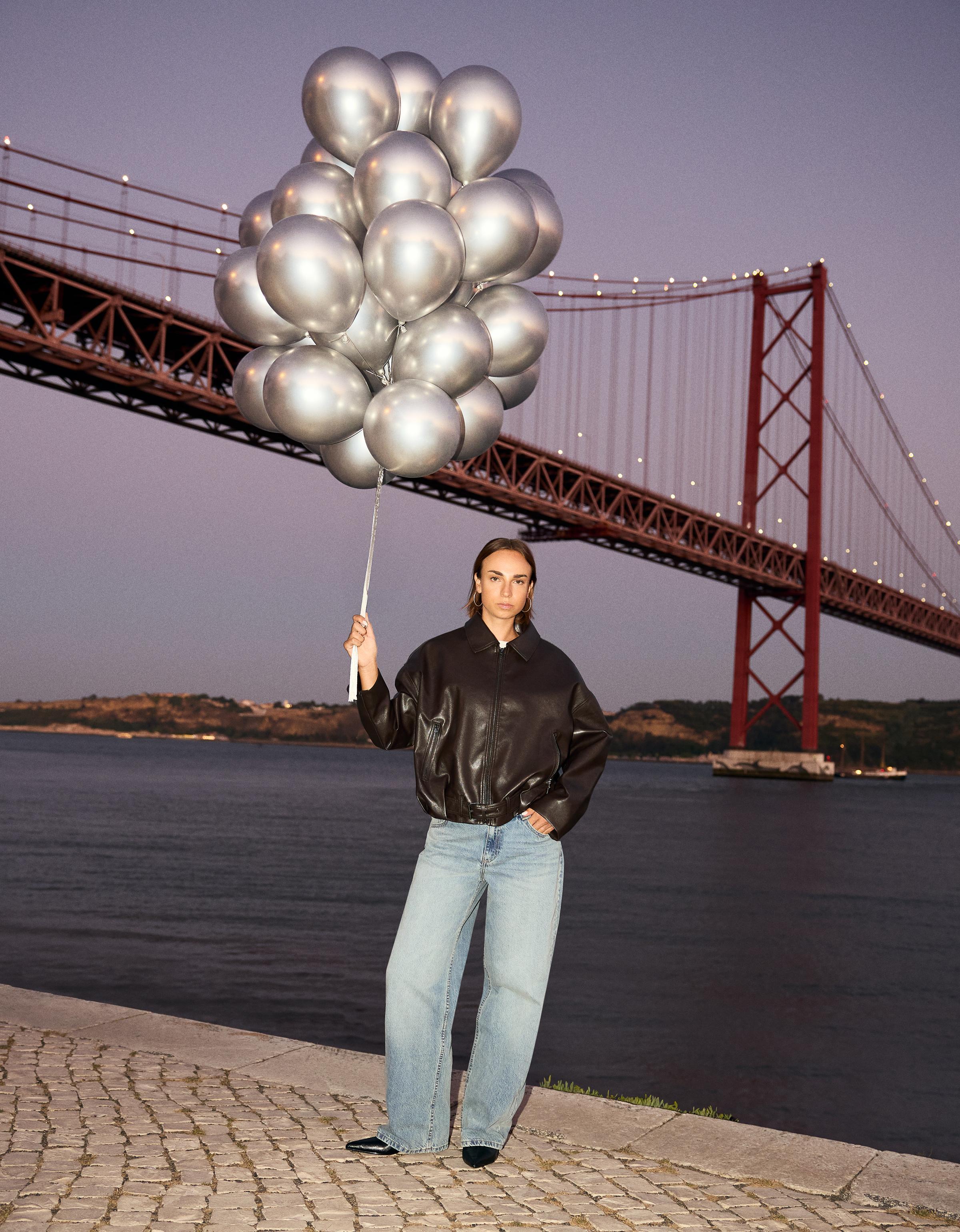 Belted leather effect bomber jacket - Jackets and trench