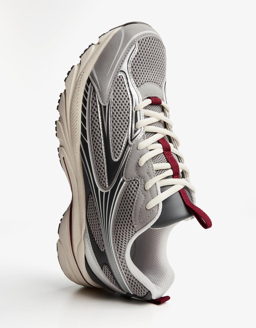 Sneakers multi-elementi-Grigio