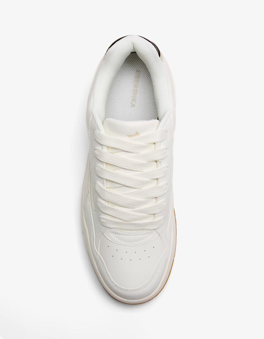 Sneakers dettaglio tallone-Bianco