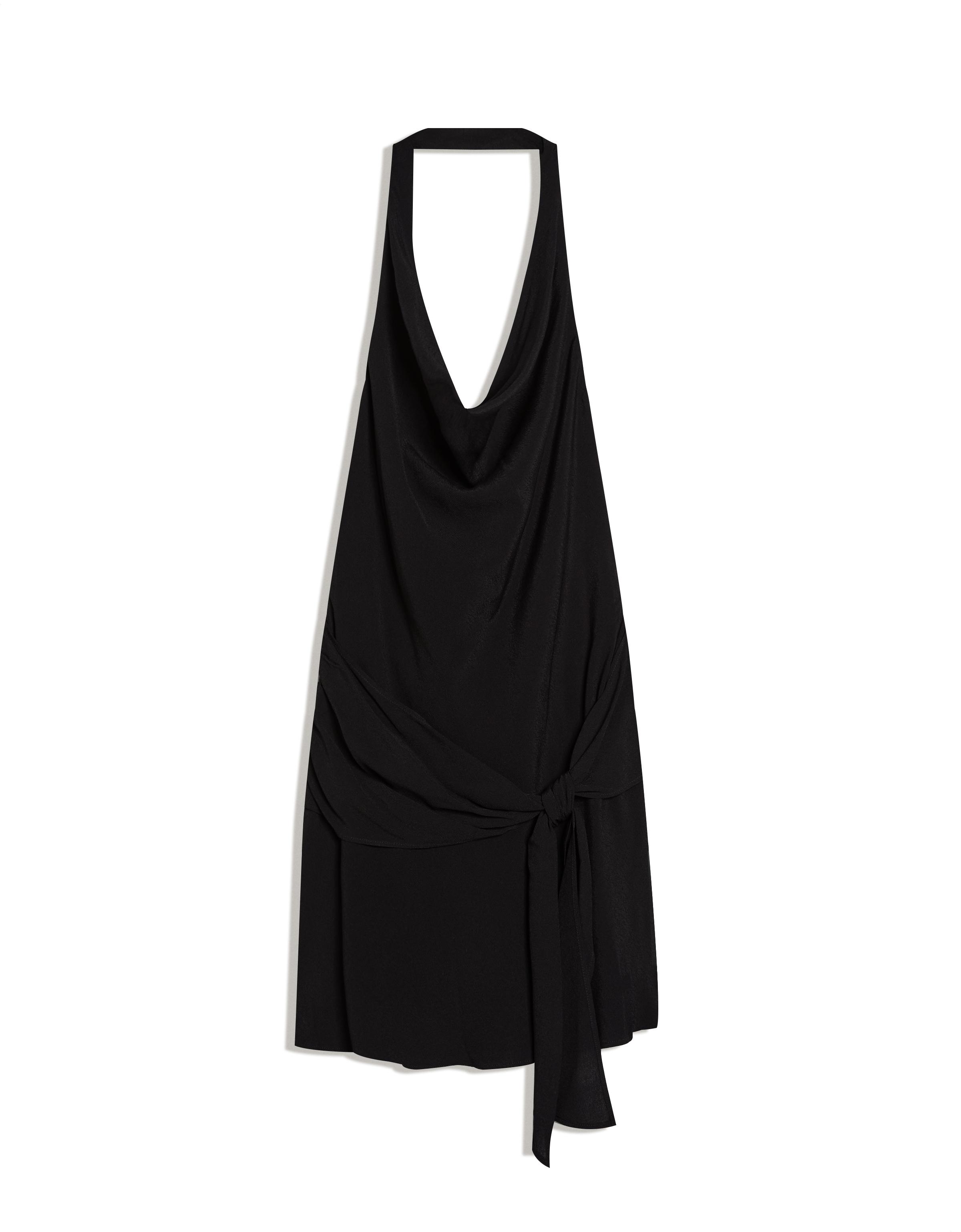 Draped mini dress — Black