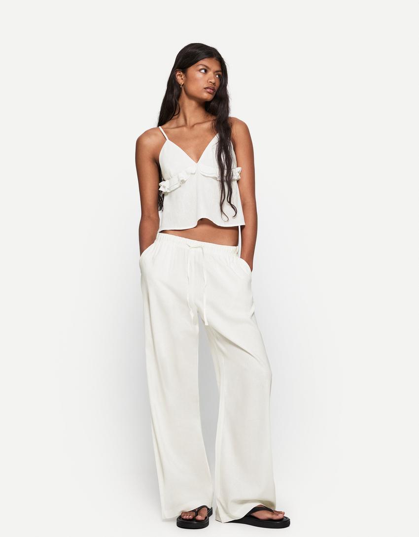Set top e shorts semplici-Bianco-5