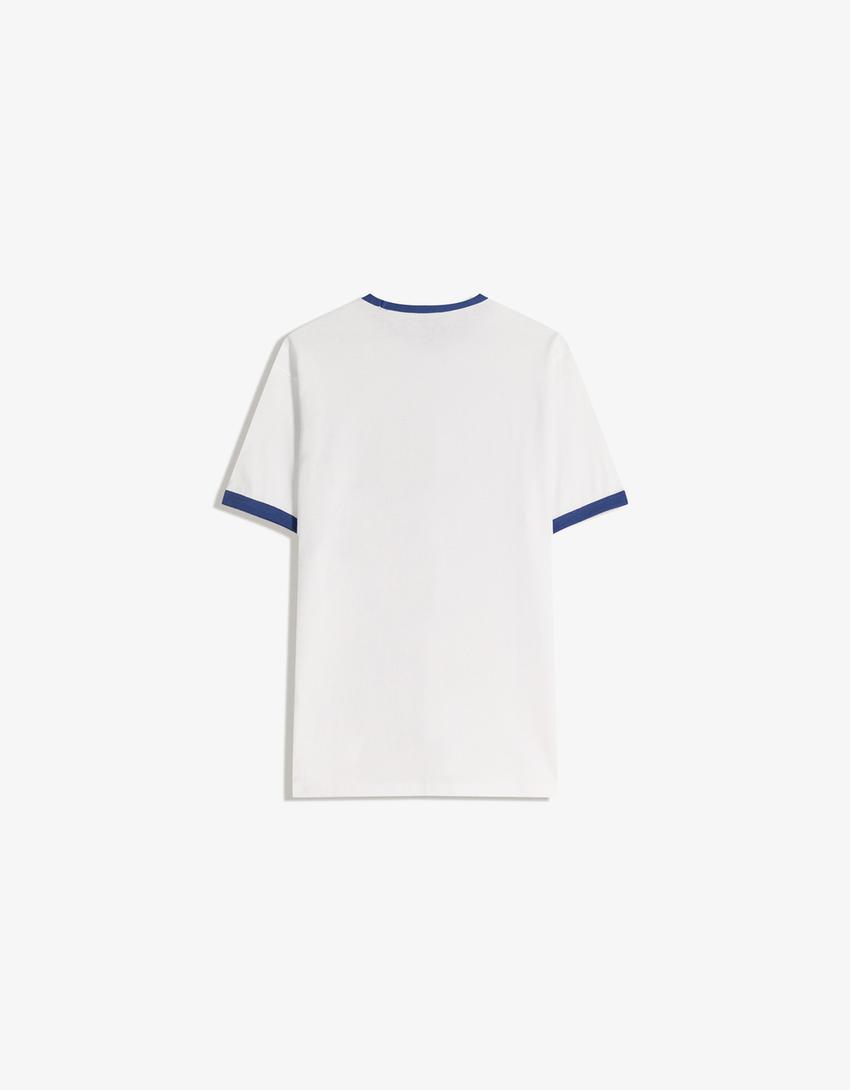 T-Shirt mit Donald Duck, kurzen Ärmeln, Rippbündchen und Kontrastprint-Weiss