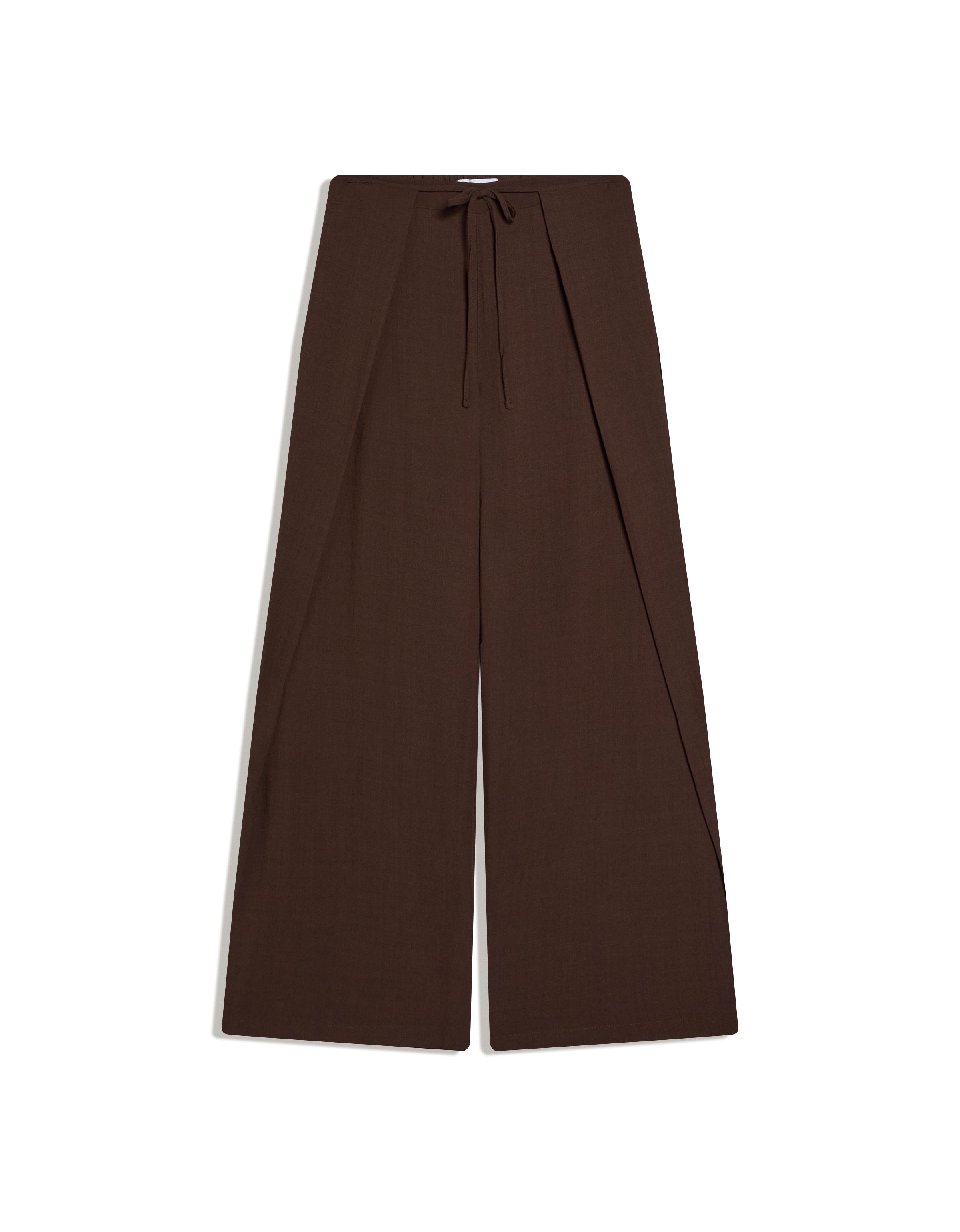 Bershka Rustik pileli wide leg pantolon görsel 3