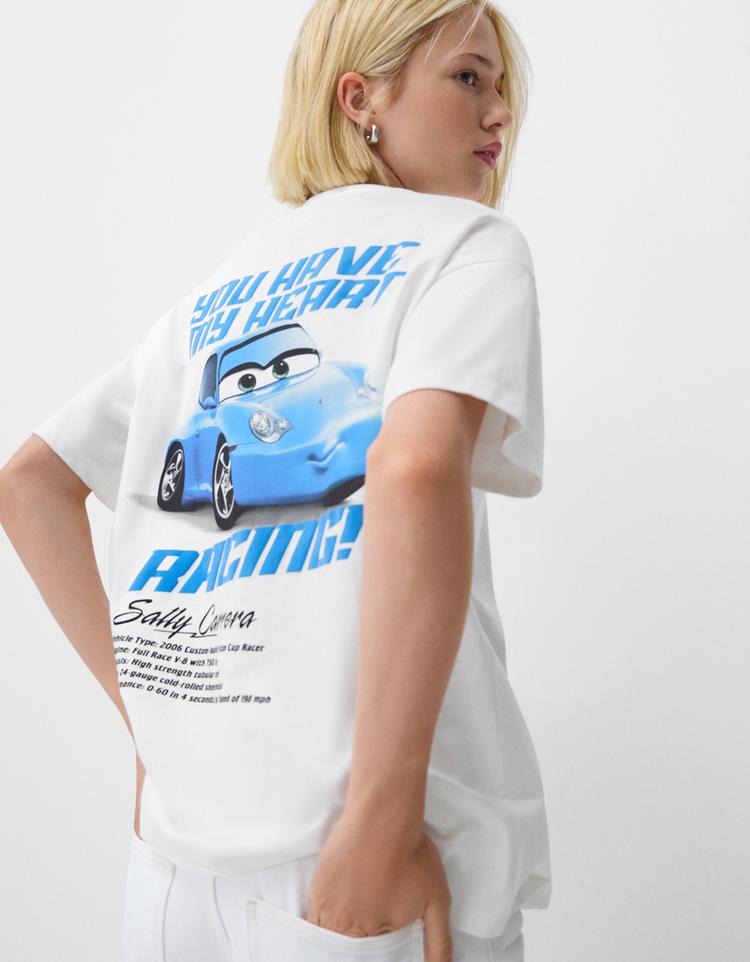 Kısa kollu araba baskılı t-shirt
