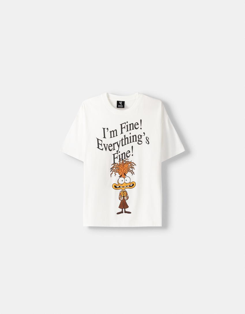 تيشرت بطبعة Inside Out 2 وأكمام قصيرة-أبيض-4