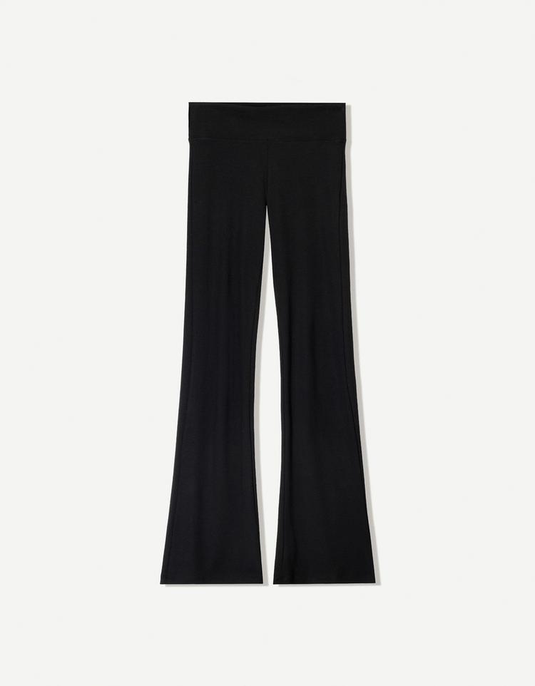 Pantalón flare cintura canalé