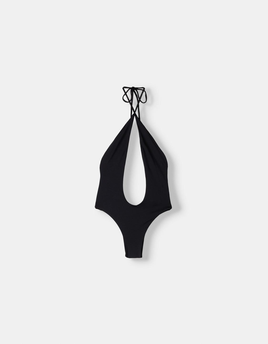 Crossover halter swimsuit