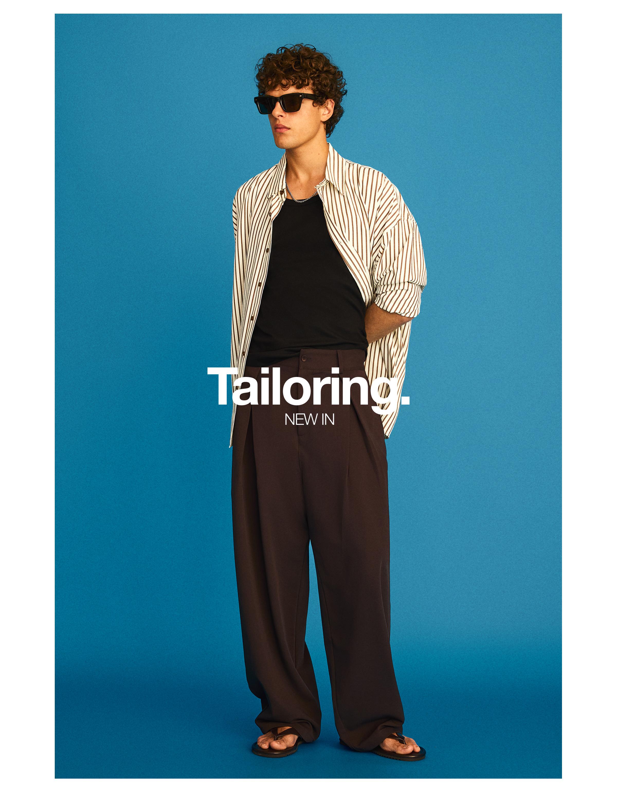 Pleated baggy trousers — Brown