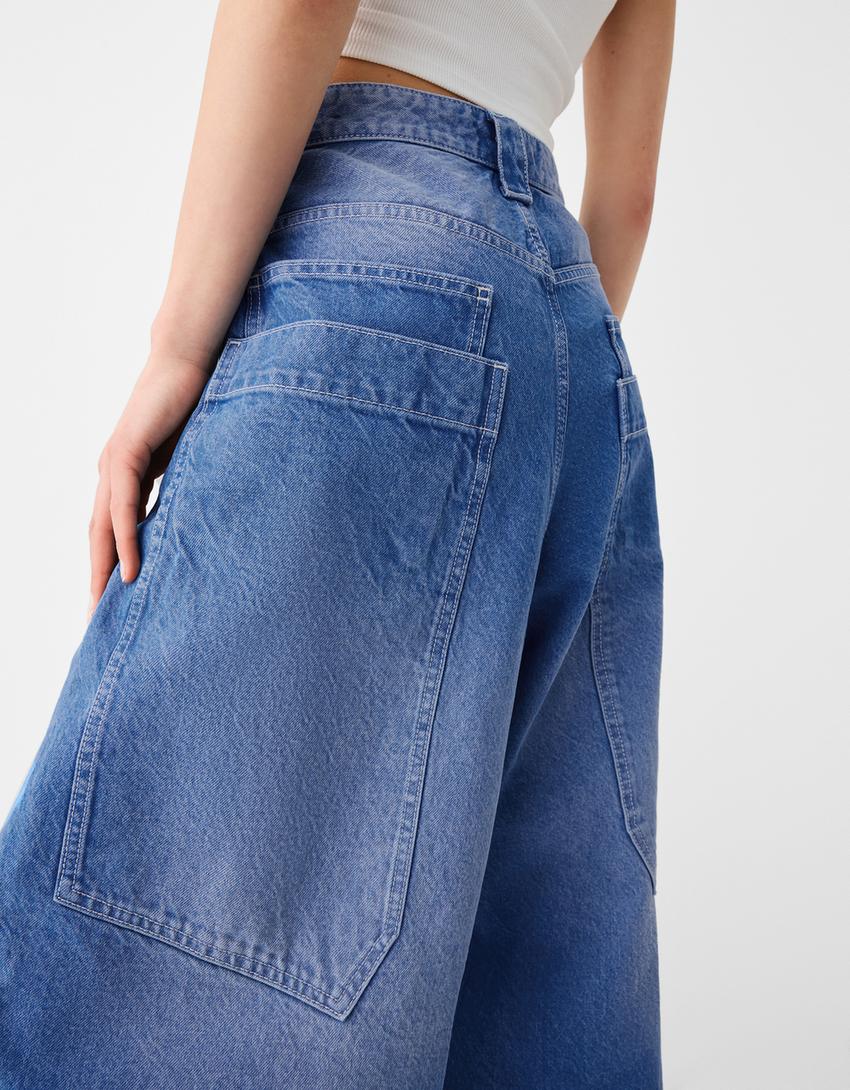 Jeans baggy com bordado-Azul lavado-2