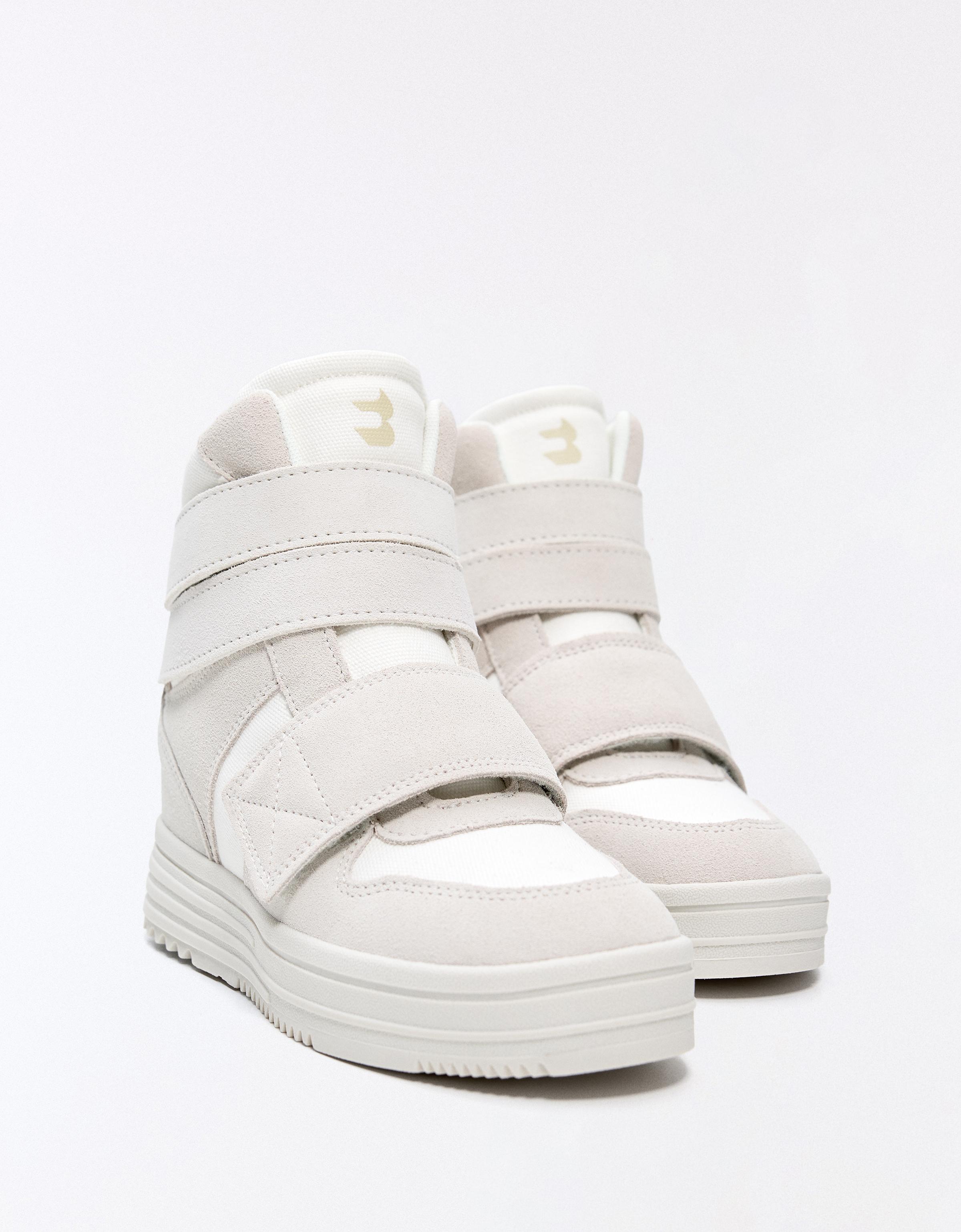 HIGH-TOP WEDGE SNEAKERS — ICE