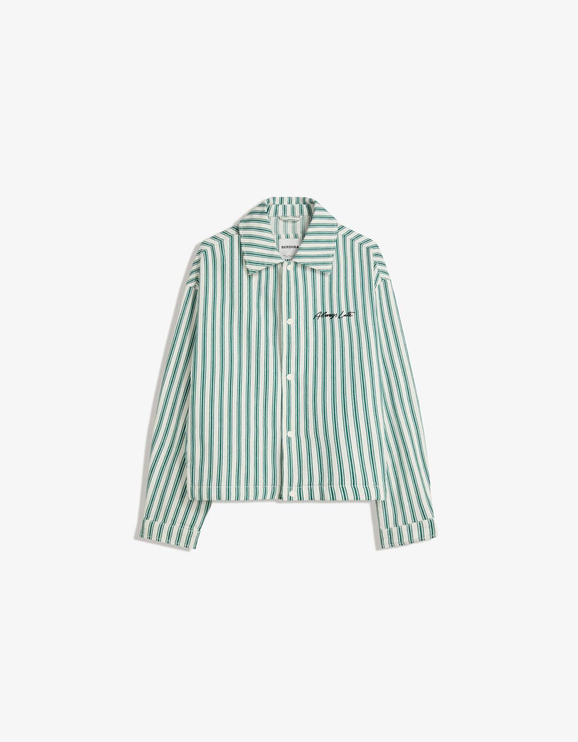 Striped jacket with embroidery