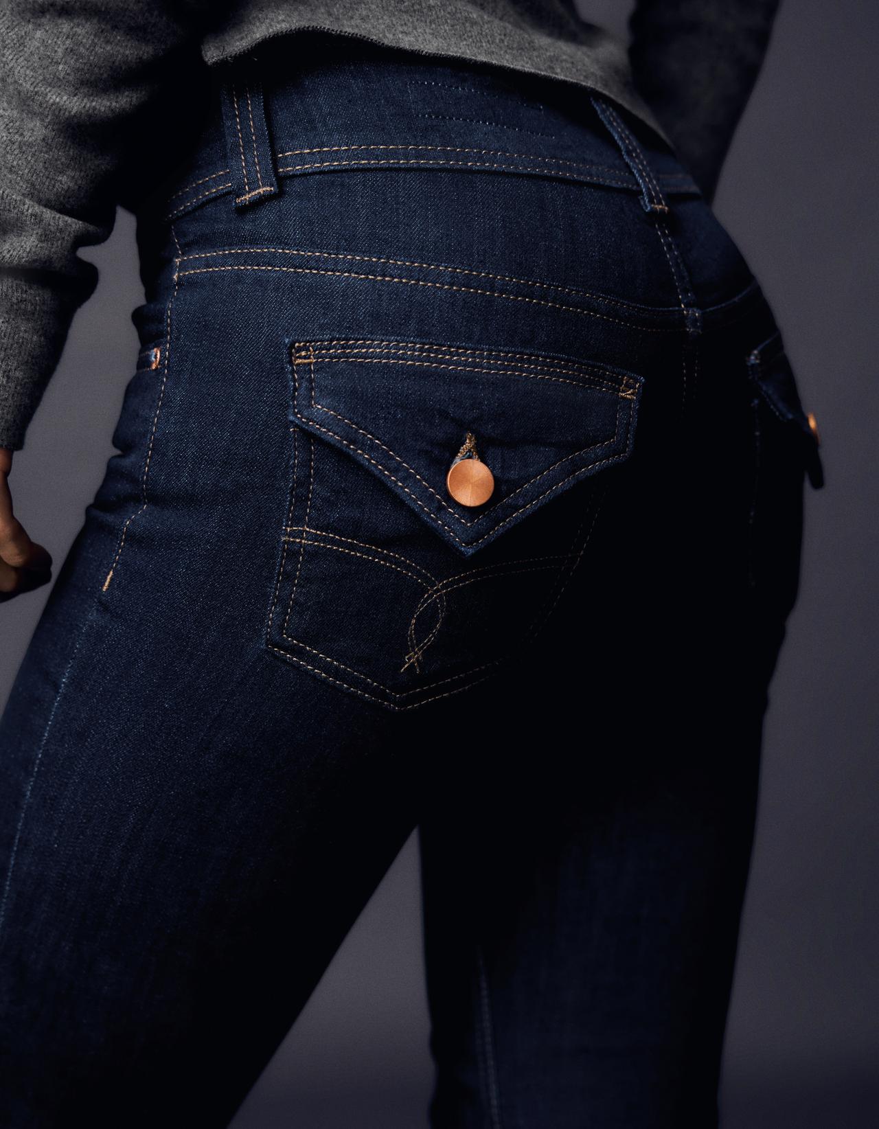 Boot-cut jeans with tabs — Navy