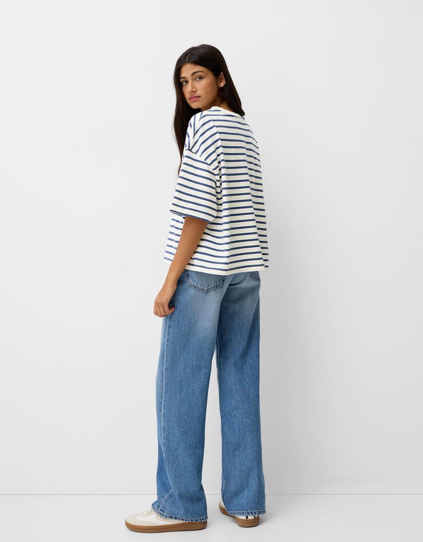 T-shirt manga curta boxy fit-Branco-1