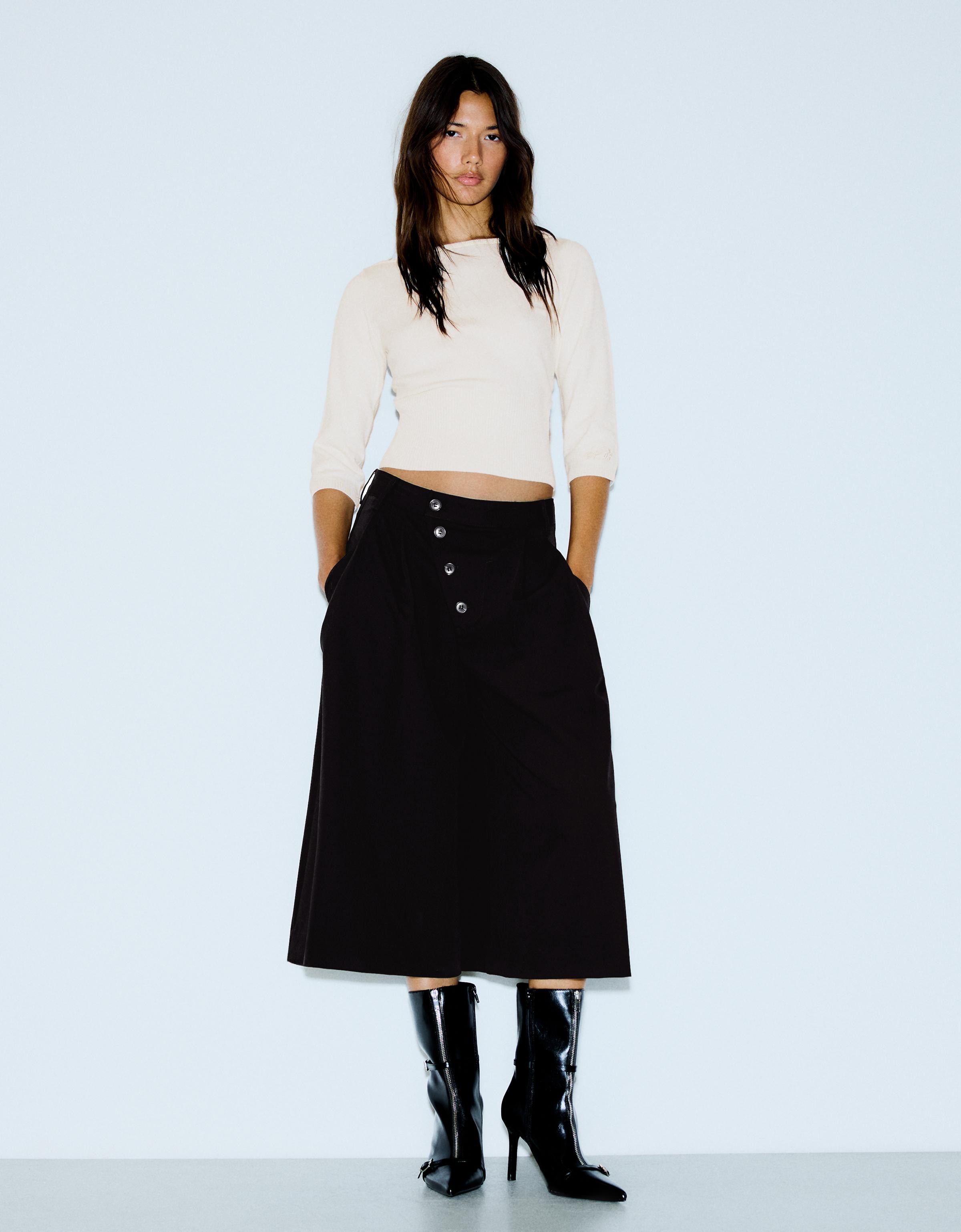 Boat neck jumper — Cream