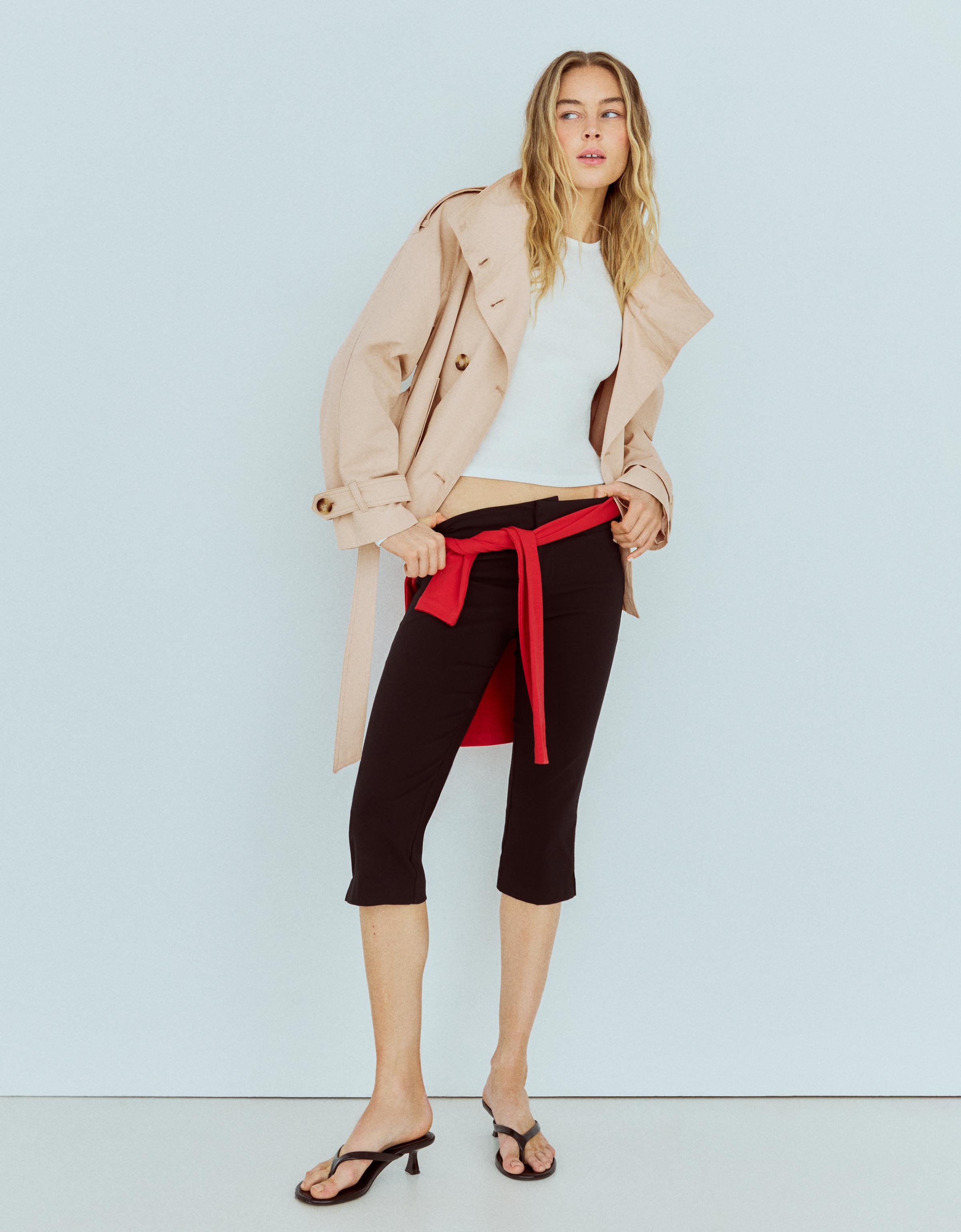 Funnel neck trench jacket — Sand
