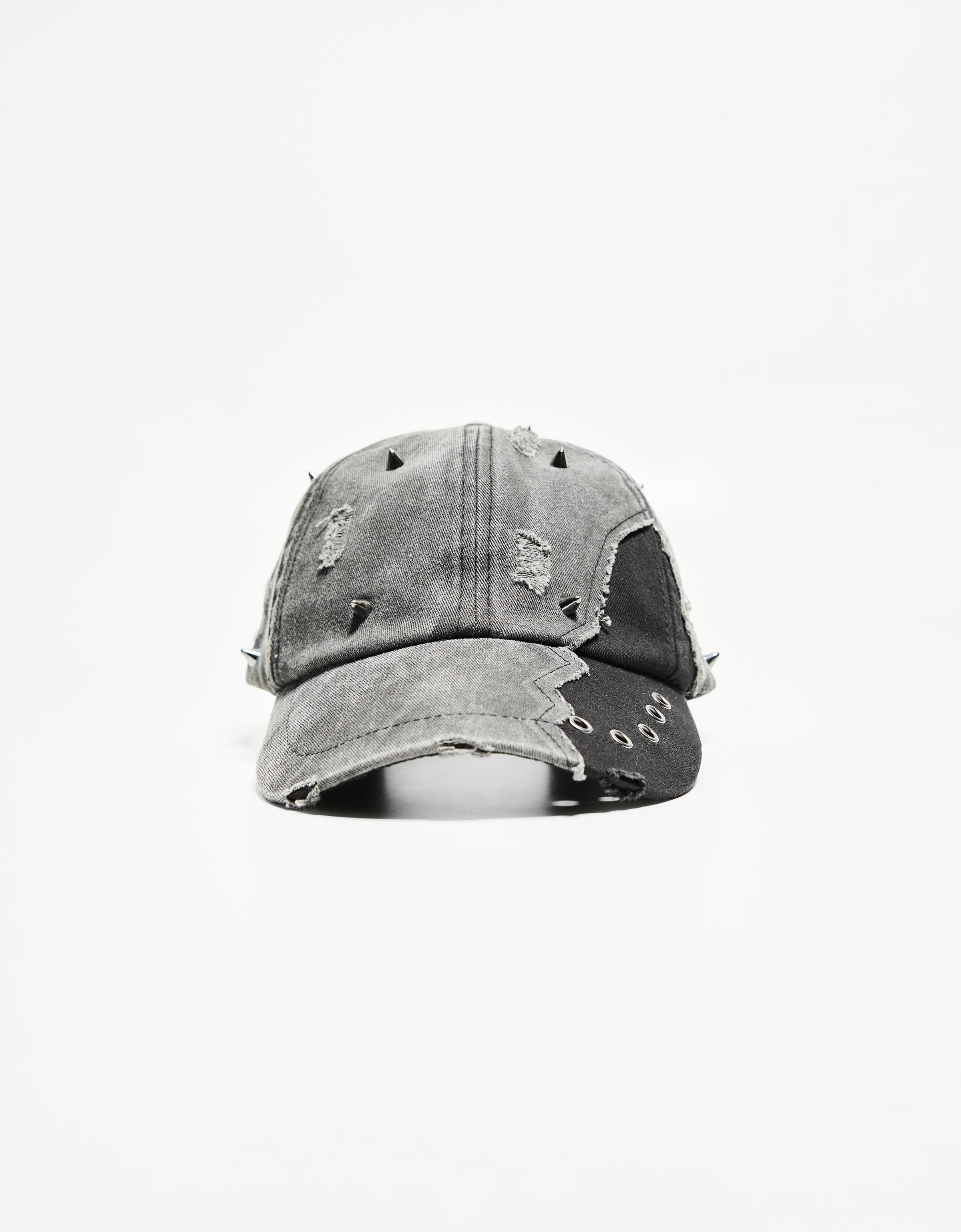 Bershka Basecap Mit Piercing & Ösen Herren Schwarz