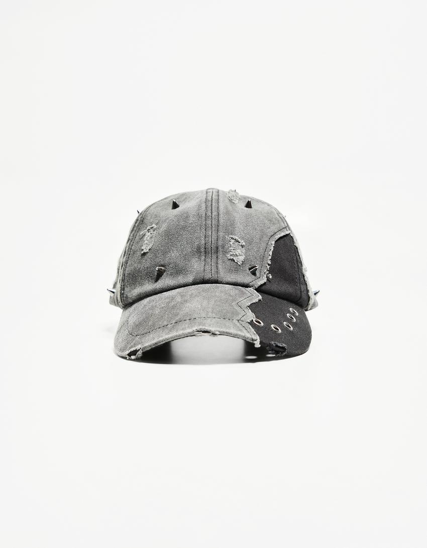 Καπέλο τζόκεϊ piercing & eyelets-Μαύρο-0