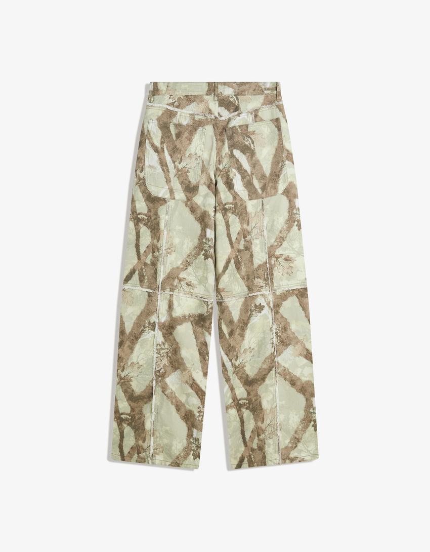 Printed boyfriend jeans-Green-4