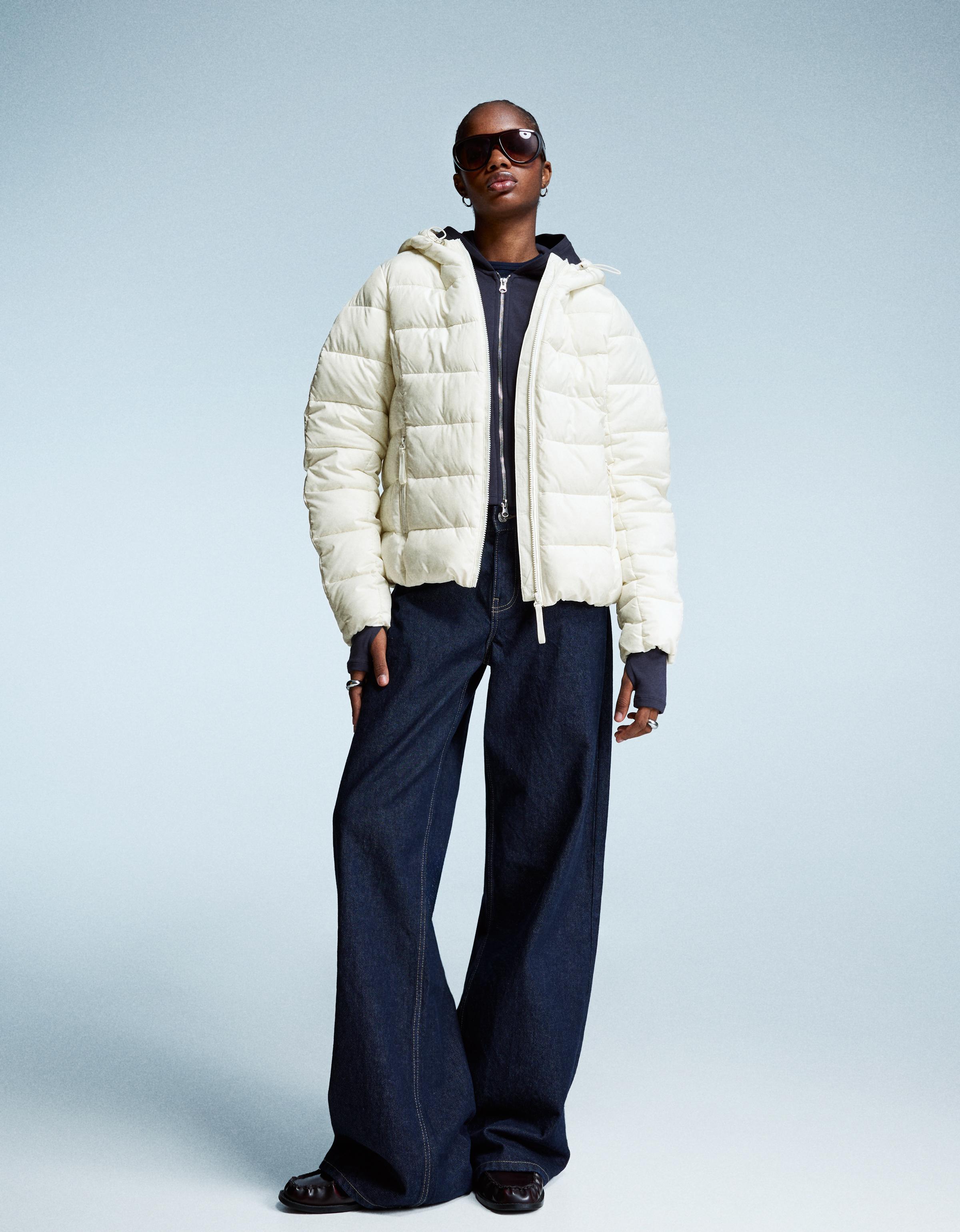 Bershka Leichte Steppjacke Damen L Rohweiß