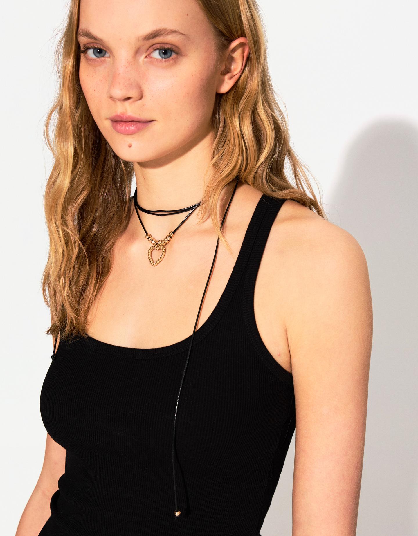 Bershka Pack 3 Collares Colgantes Mujer Negro