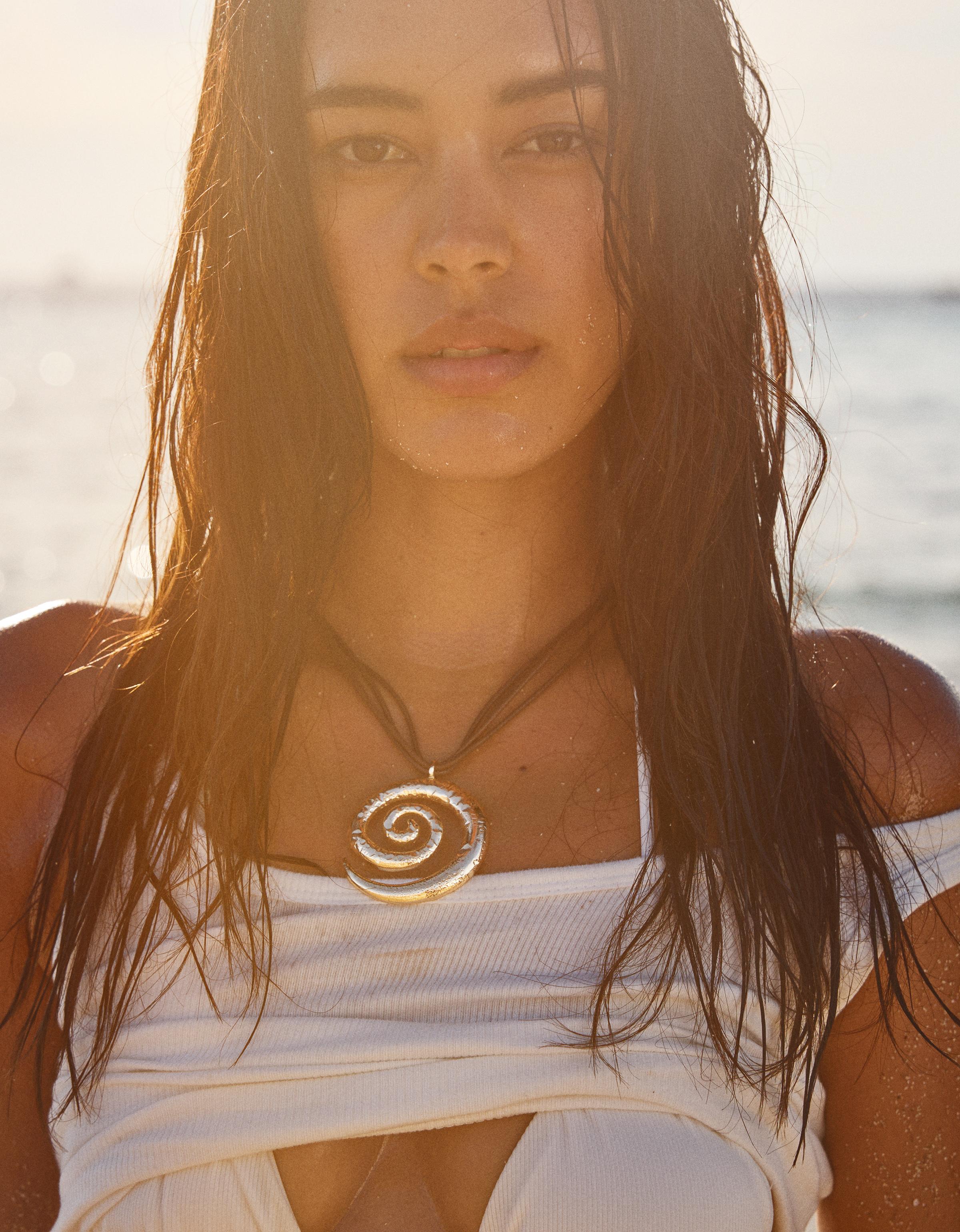 Bershka Spiralkette Damen Gold