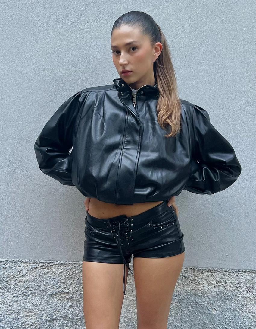 Casaco polipele 80's-Preto