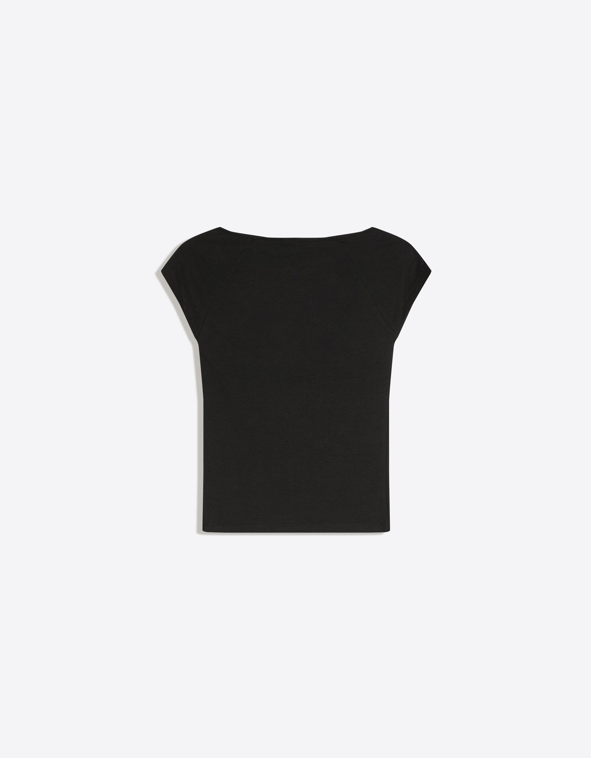 Short sleeve ruched T-shirt — Black