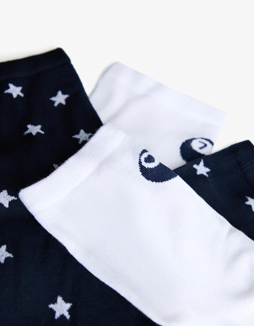 Pack of 2 pairs of printed socks.-White-1