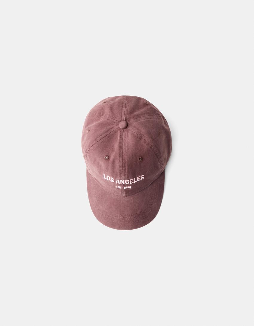 Embroidered cap-Brown-2