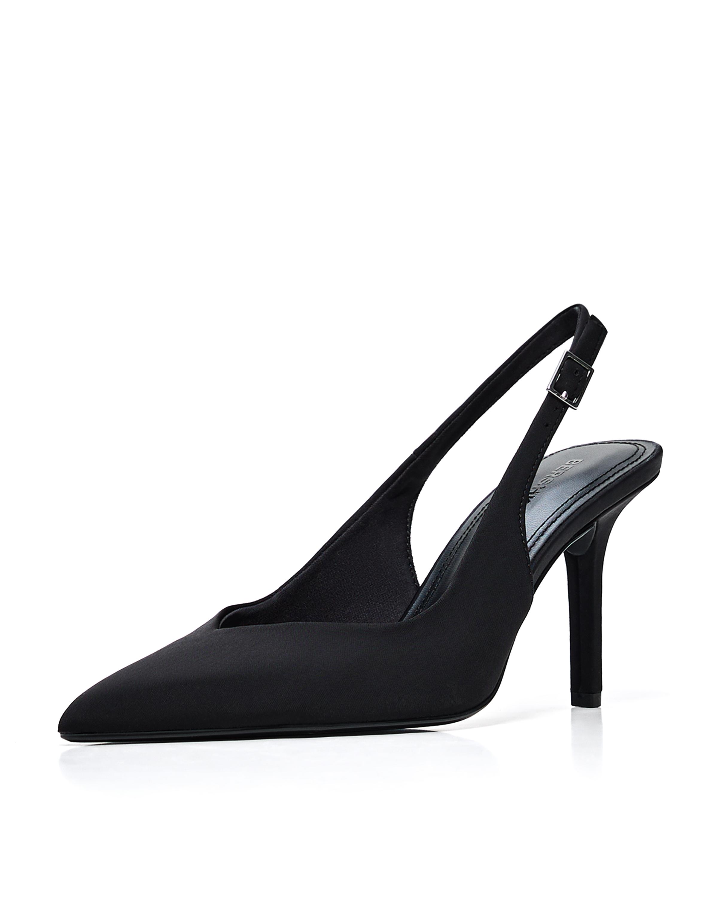 Heeled slingback shoes — BLACK