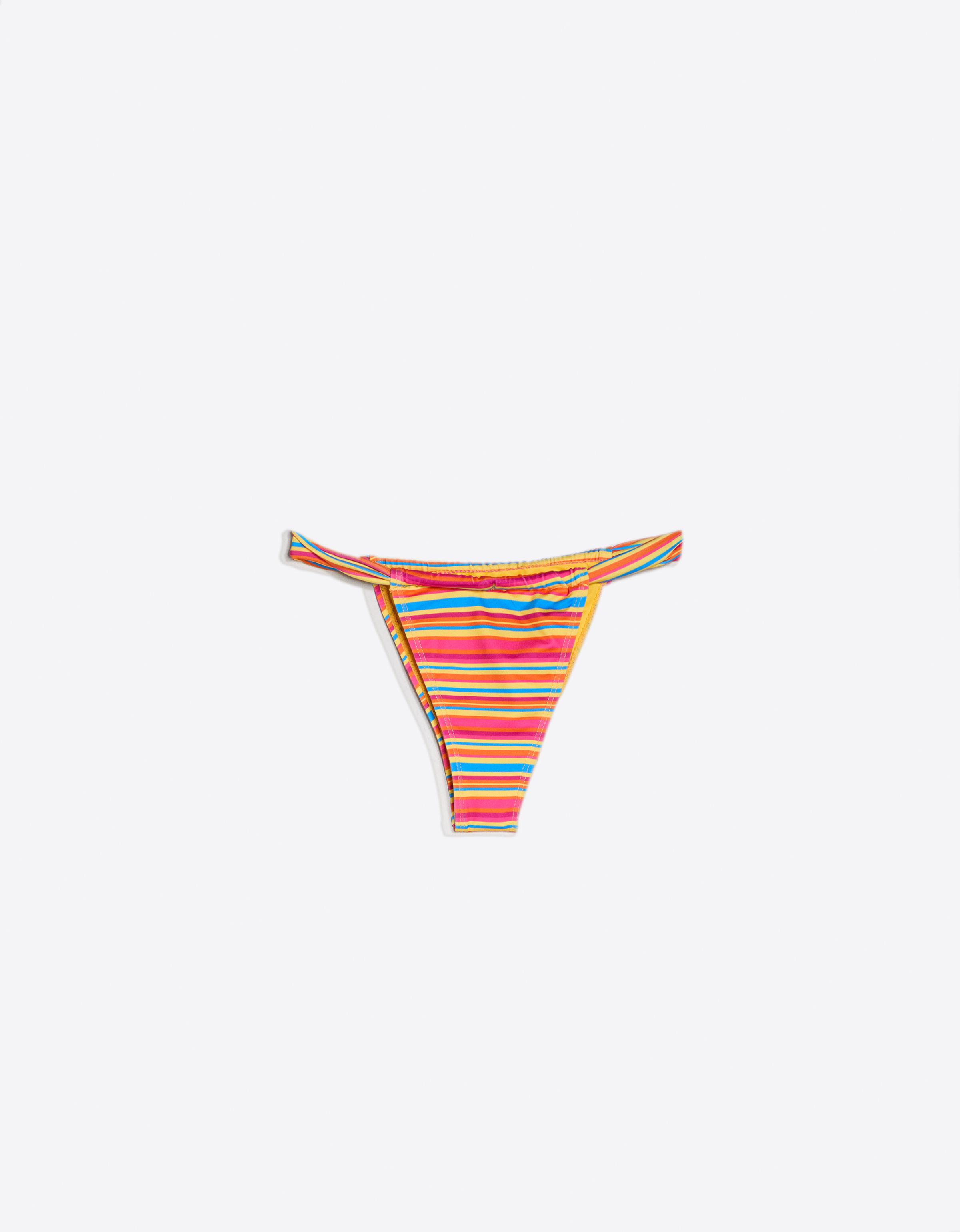 Striped bikini bottoms — Pink