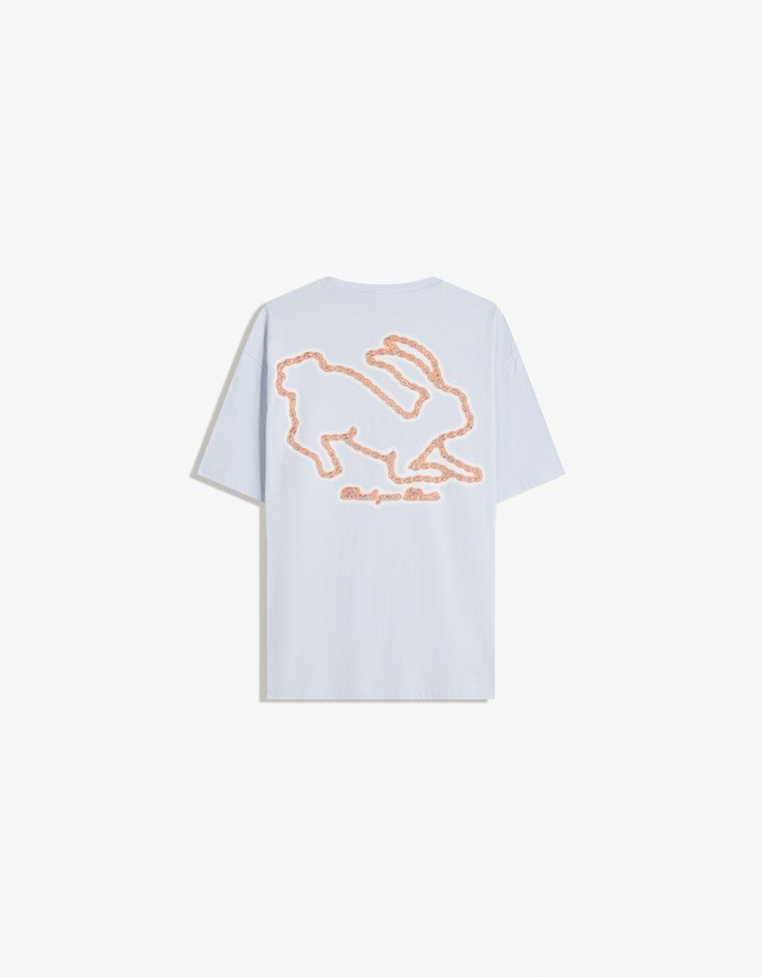 T-shirt manches courtes imprimé-Violet-4