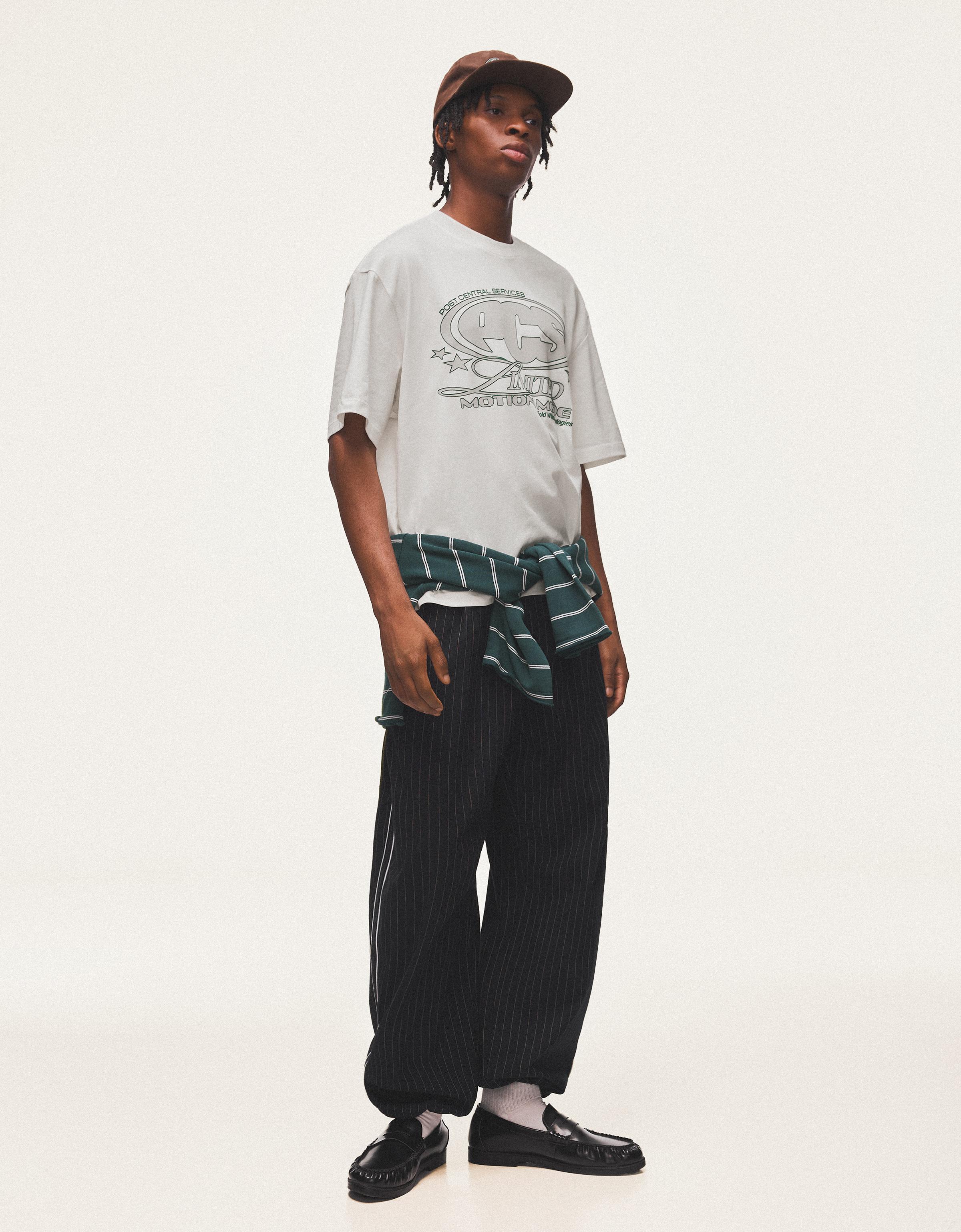 Short sleeve boxy print T-shirt — White
