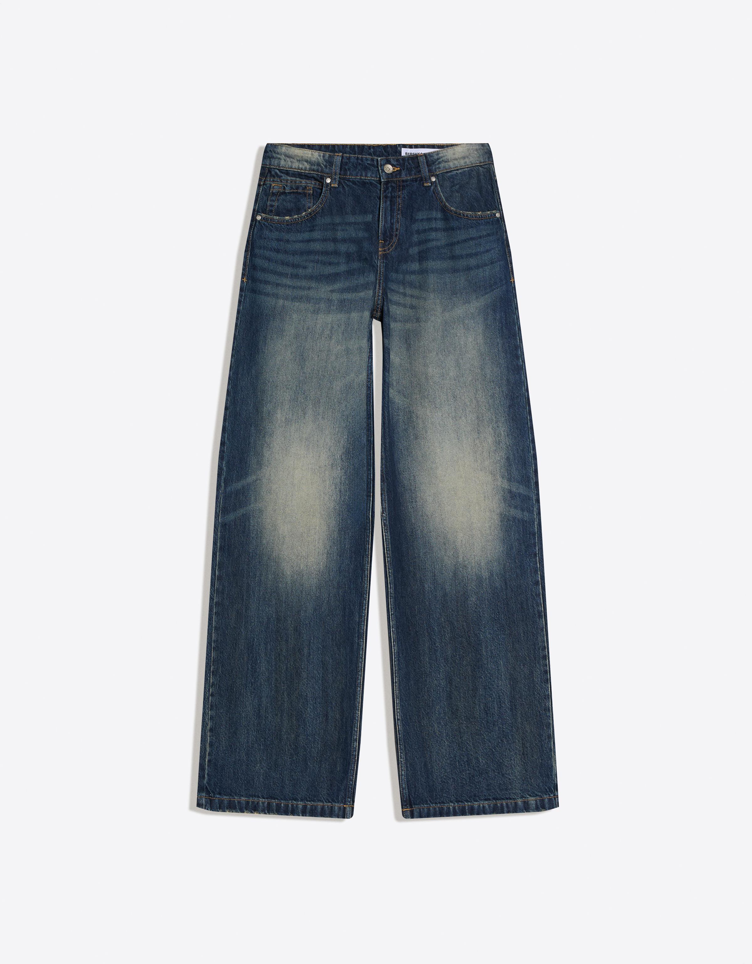 İşlemeli düşük bel boyfriend jean