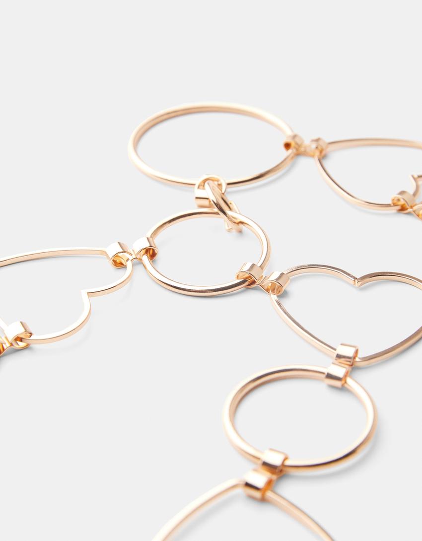 Heart chain link belt-Gold-3