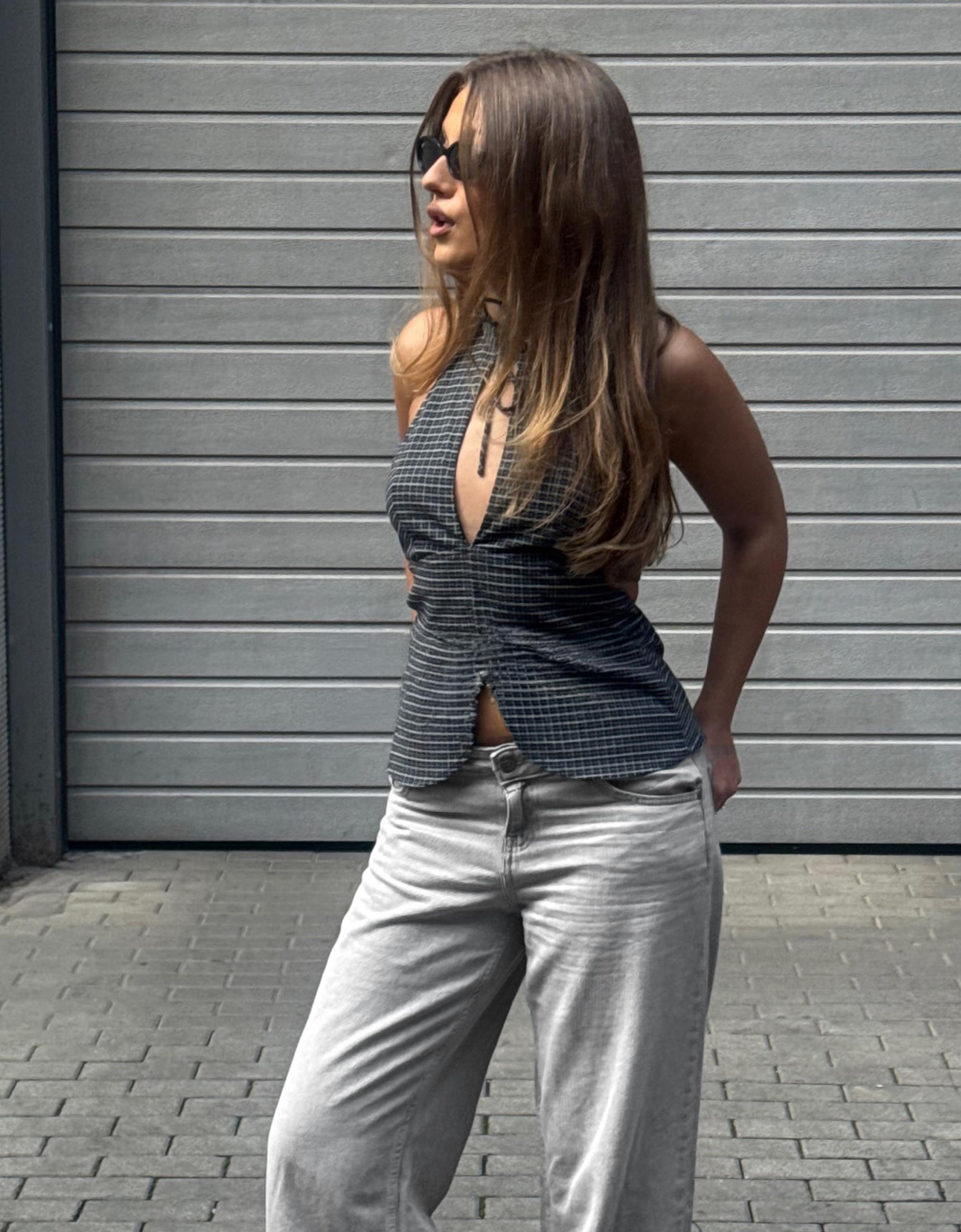 Low-rise straight jeans — Grey