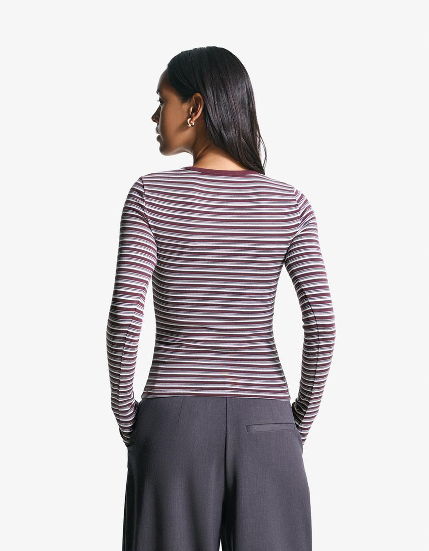 Langarmshirt-Bordeaux