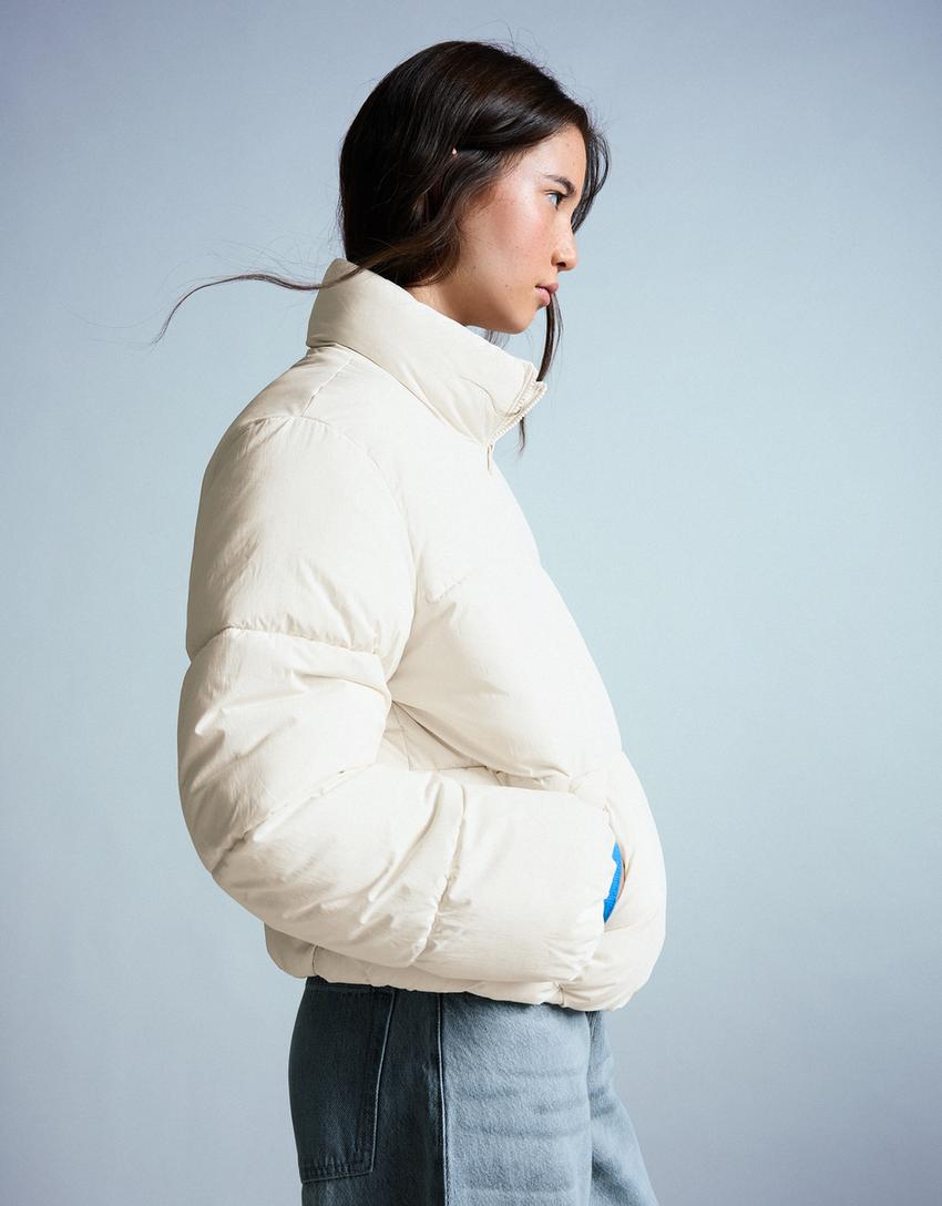 Water-repellent padded jacket-Cream