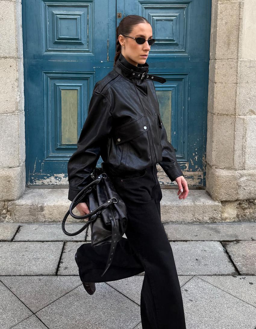 Wide-leg jeans-Black