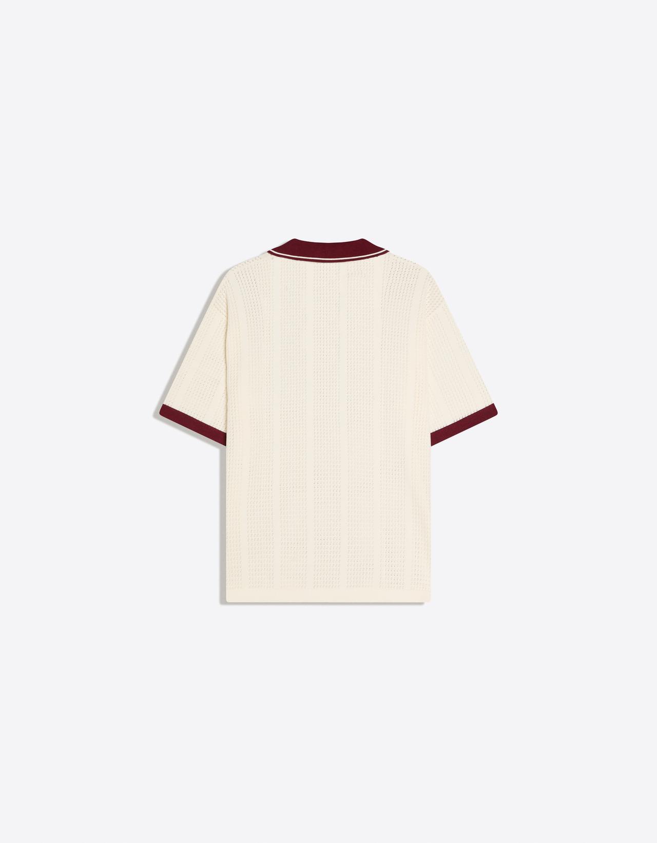 Short sleeve print polo shirt — Off white