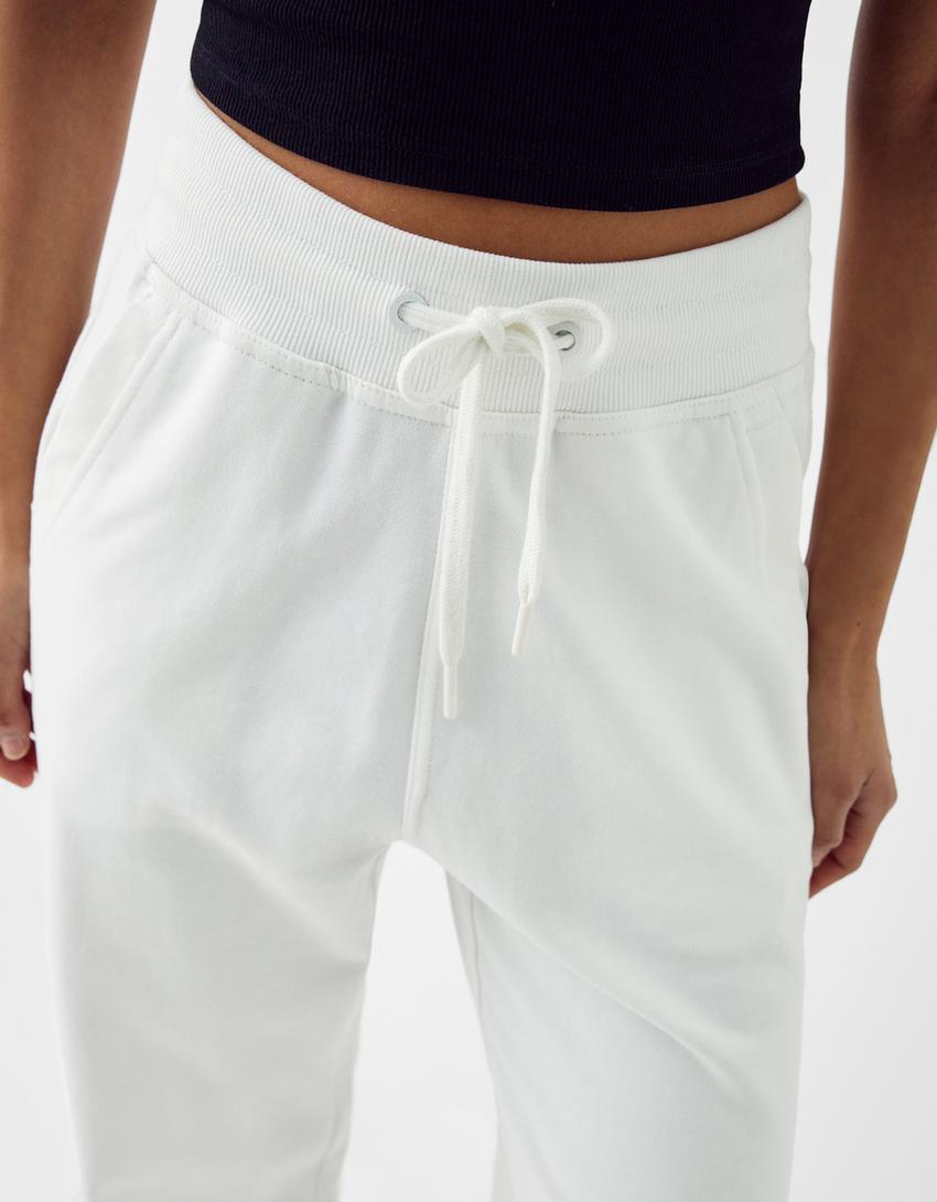 بنطلون رياضي بلش-أبيض مطفي-3