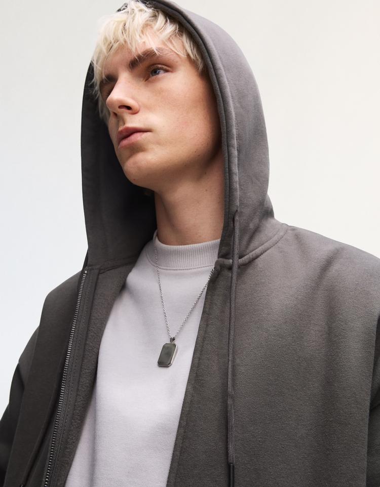 Fermuarlı kapüşonlu sweatshirt