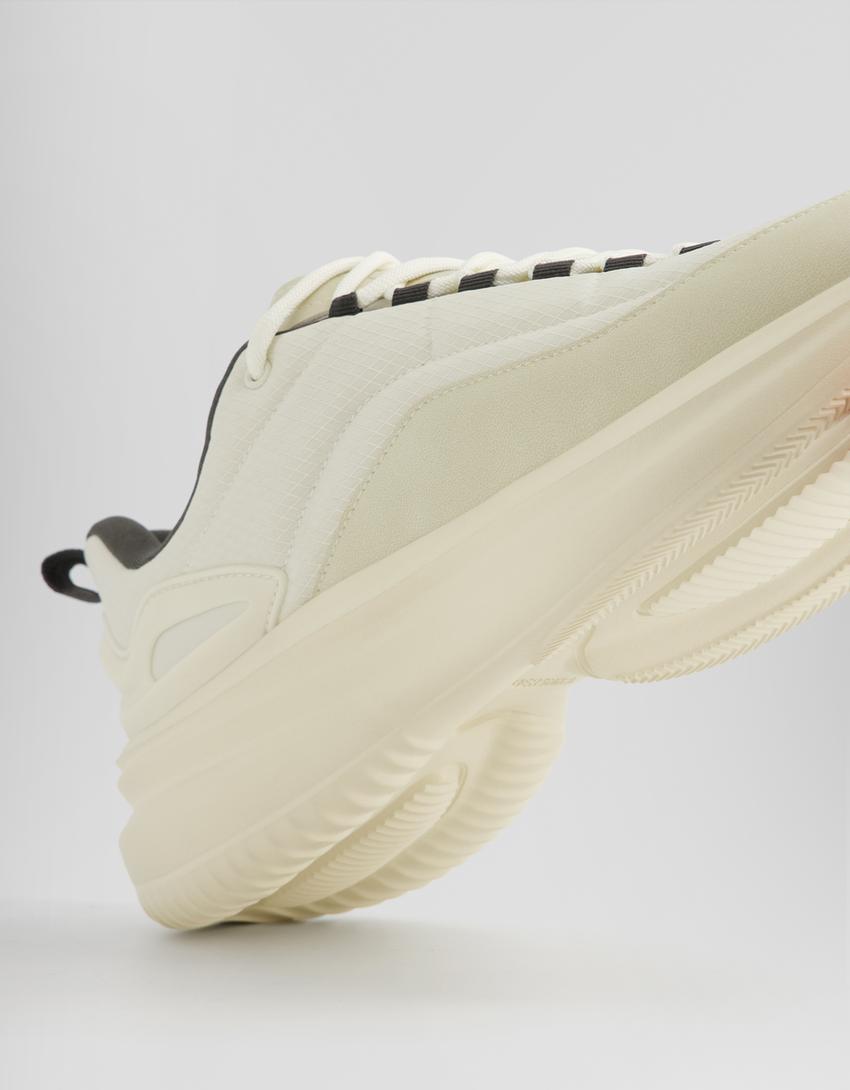 حذاء رياضي بتفصيل قطع تقنية-أبيض-2