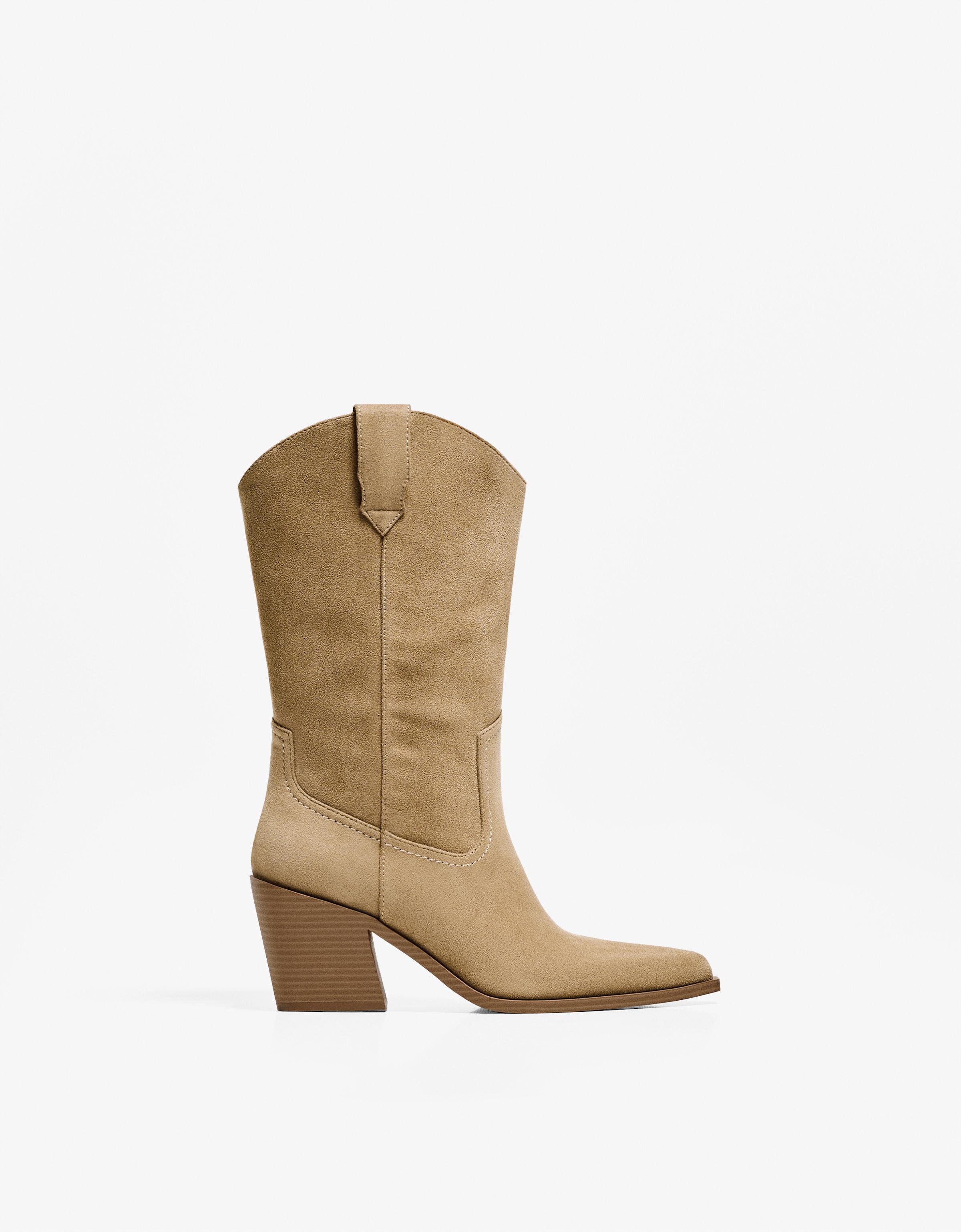 Bershka Cowboystiefel Mit Absatz Damen 41 Beige